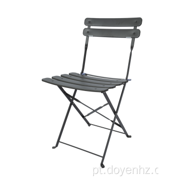 Cadeira de ripas esticada dobrável de metal ao ar livre (4 lugares e 2 costas)